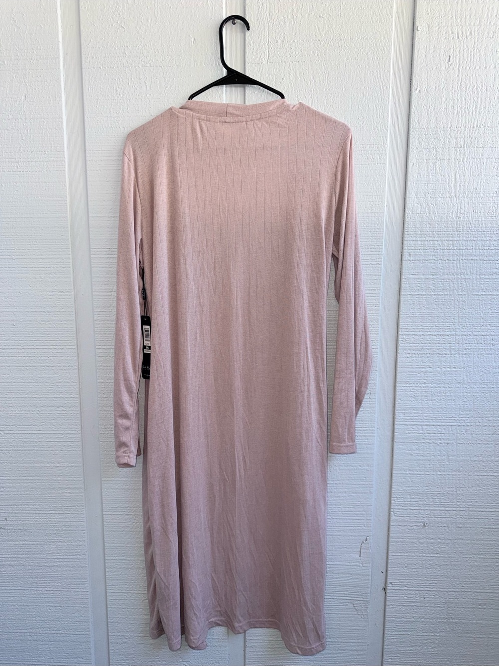 Nicole Miller New York Long Open Front Cardigan Robe Pink Womens Medium NWT - Picture 10 of 11